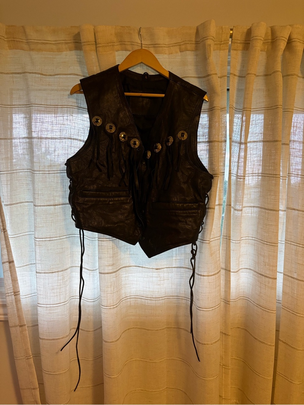 Euro Style - Black Leather Fringe Vest - Women's Western Style